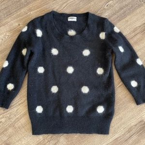 Cachemire dot black and white women sweater